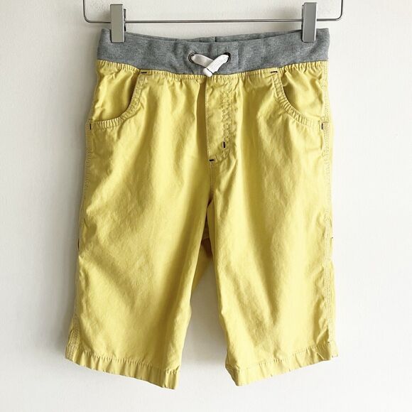 Mini Boden Other - Mini Boden Boys Size 9 Pull On Carpenter Shorts Yellow Drawstring Pockets